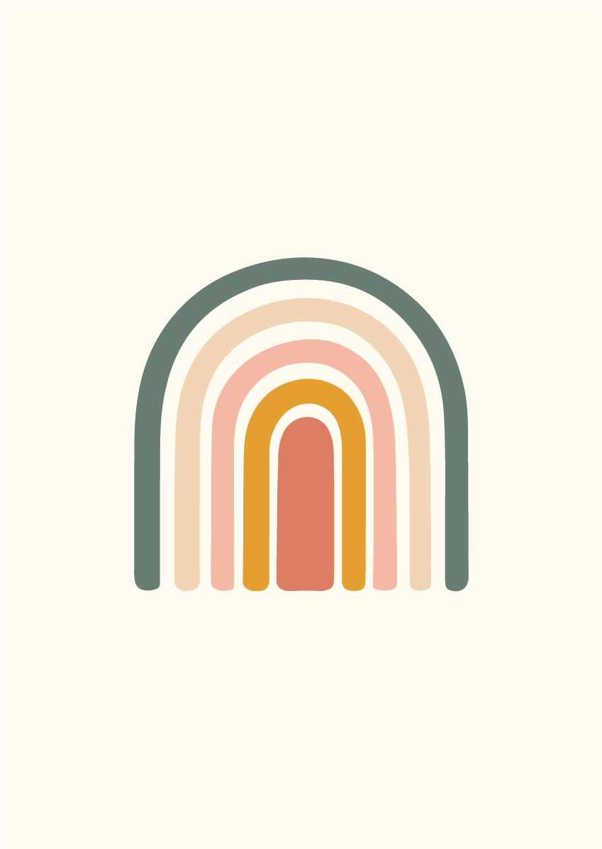 Regenboog poster pasteltinten
