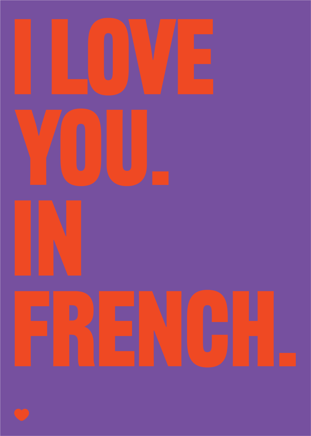 I love you in french poster rood/paars